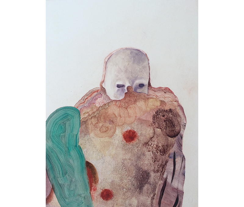 oil painting on paper, surreal anatomy 